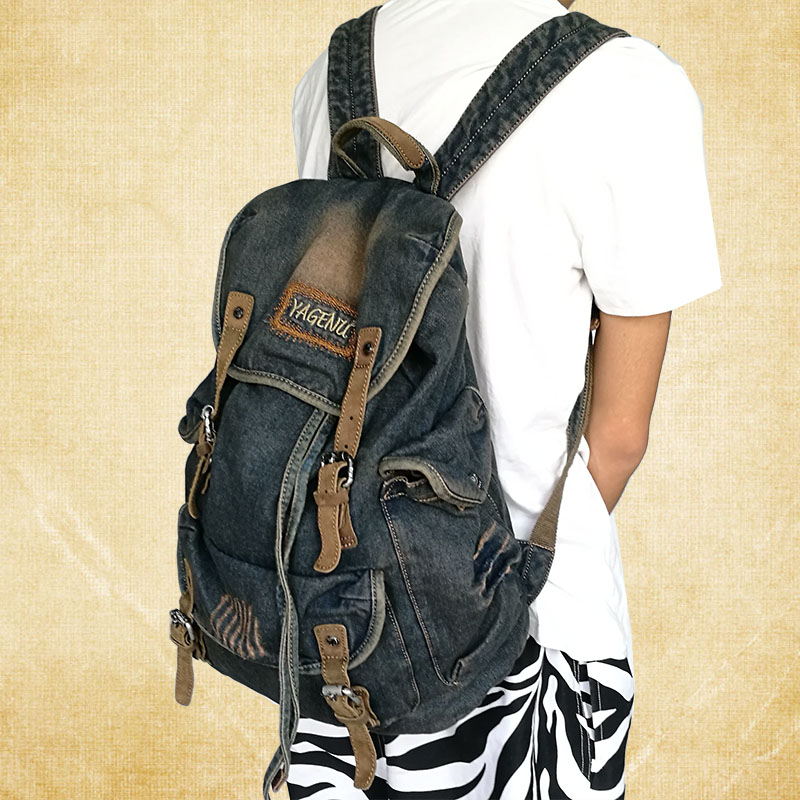 Retro Canvas Leather Double Sh - Canvas Backpack Casual 评论和价格