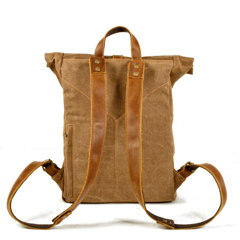 New simple and retro wax canva - Canvas Backpack Casual 评论和价格