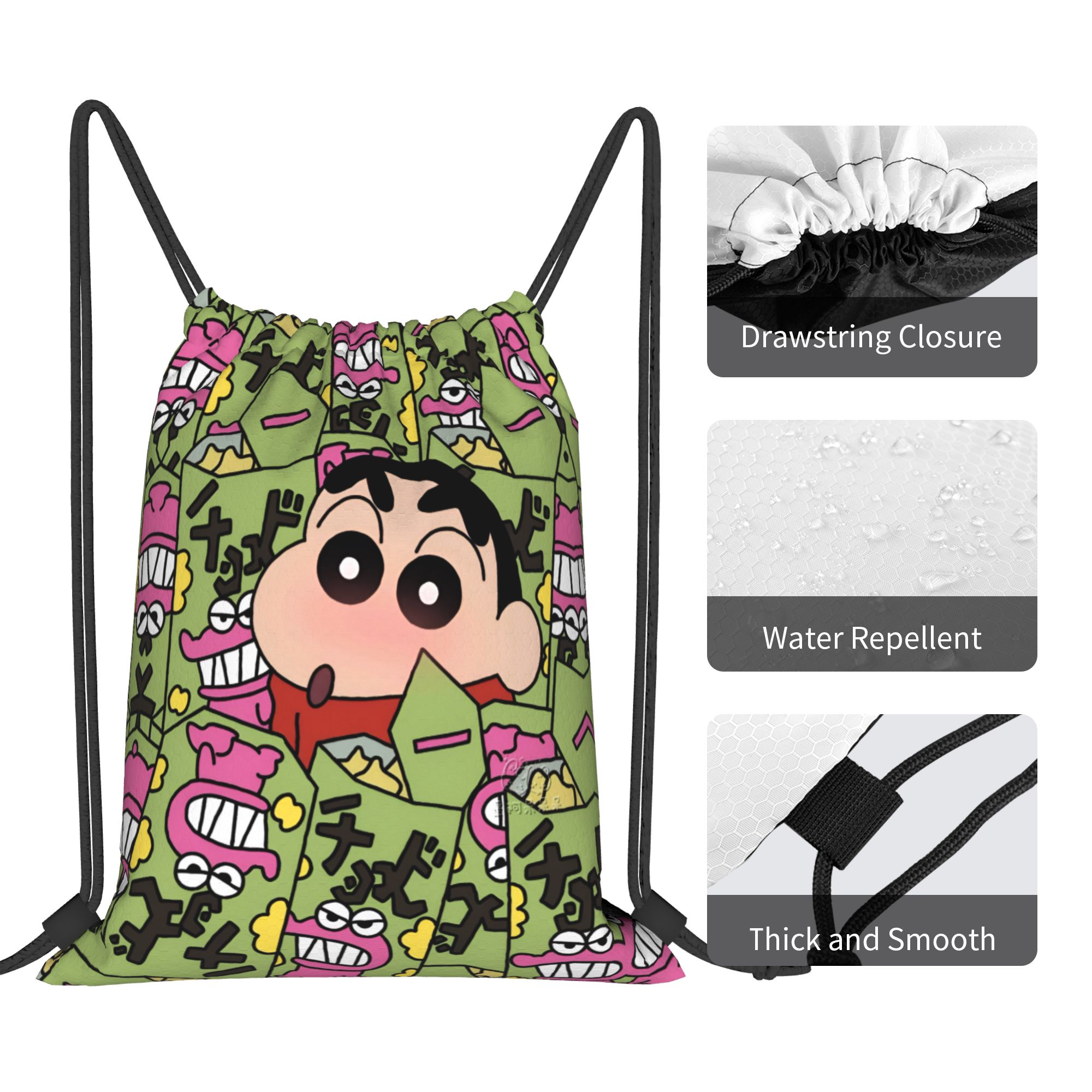 Custom Crayons Shins Chans Dra - Drawstring Gym Bag 评论和价格